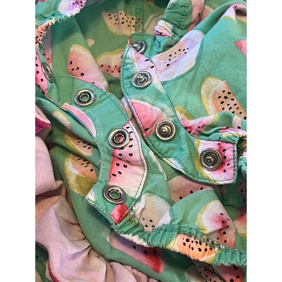 Matilda Jane Baby Girls Watermelon Ruffle Romper Fruit Salad Teal Pink 3-6M - Picture 5 of 9